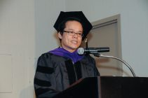 Hai Nguyen speaking at Commencement