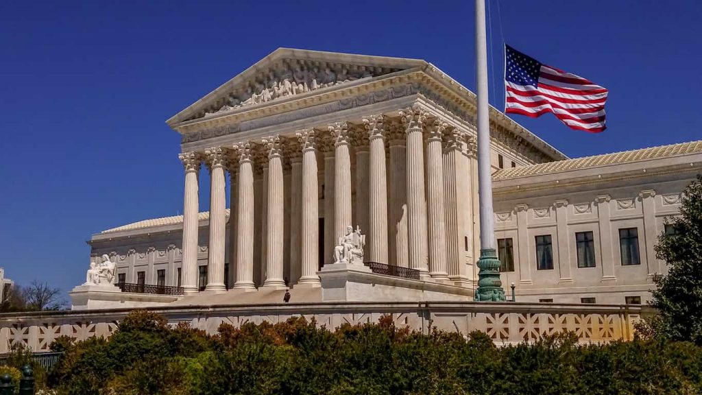 Courthouse with United States Flag